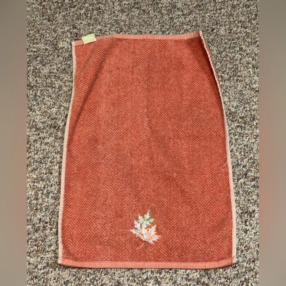 Kitchen autumn leaf towel Embroidered Autumn leaf kitchen hand towel, home decor